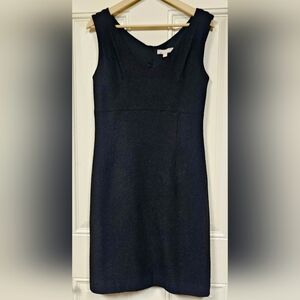 Banana republic wool blend black sheath dress work office career size 8